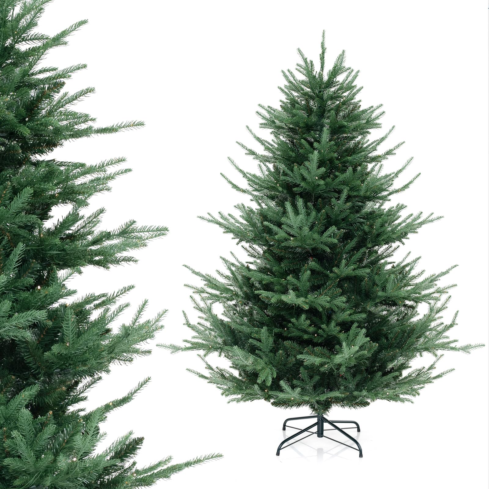 komfotteu-k-nstlicher-weihnachtsbaum-mit-lichtern-135-cm-442-spitzen image 6