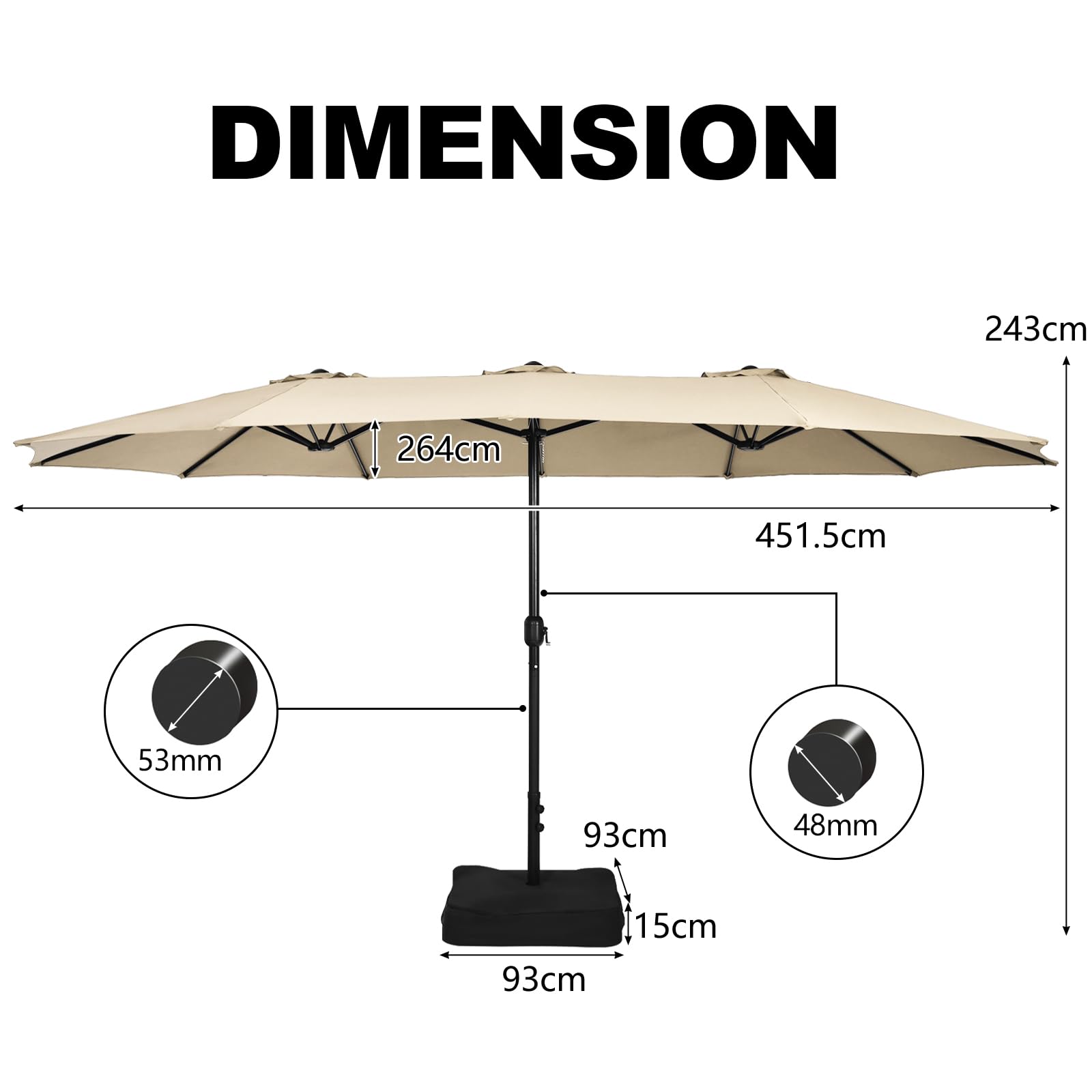 komfotteu-doppelsonnenschirm-mit-st-nder-264-x-451-cm-rechteckig-mit-kurbel image 6