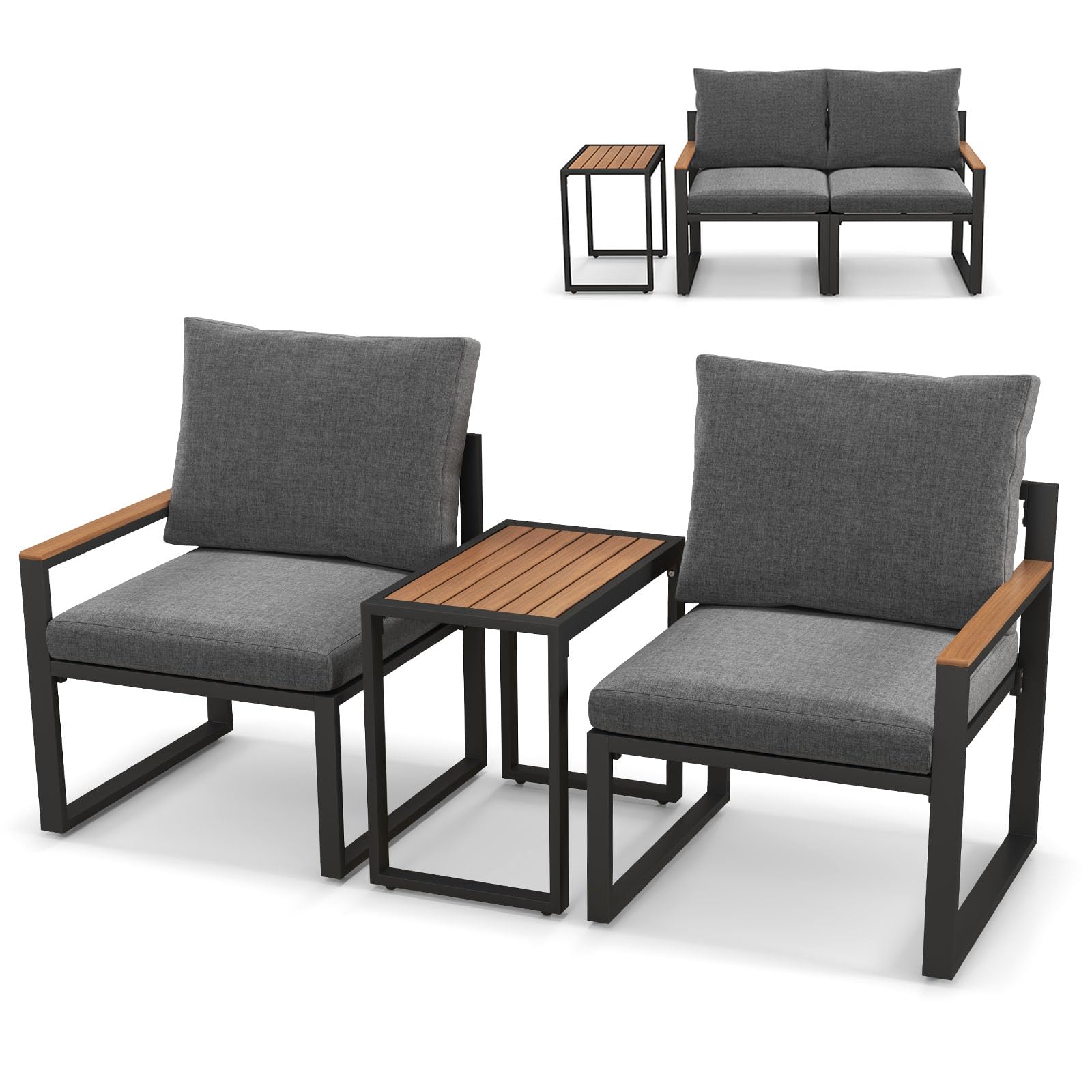 komfotteu-3-tlg-gartenm-bel-set-stahl-mit-polster-und-wpc-tisch image 1