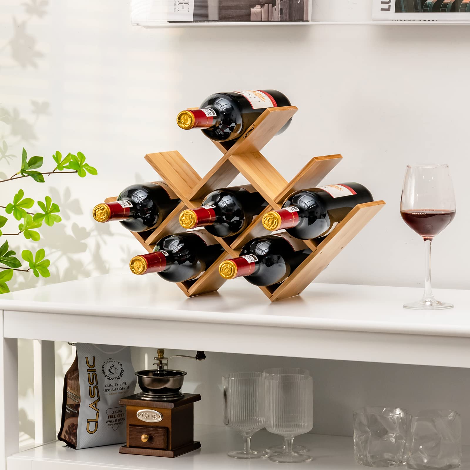 komfotteu-weinregal-bambus-f-r-8-flaschen-freistehend-44x10x30-cm image 7