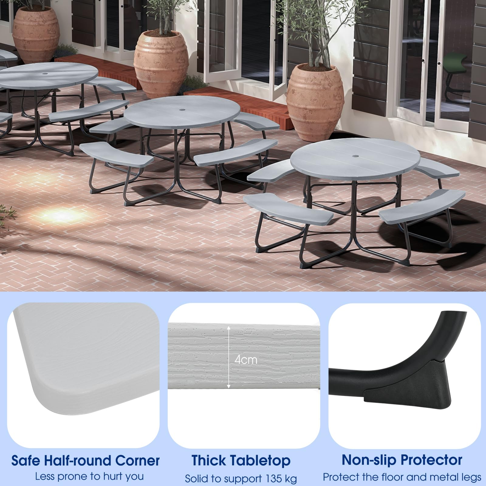 komfotteu-picknicktisch-set-rund-f-r-8-personen-grau-hdpe image 3