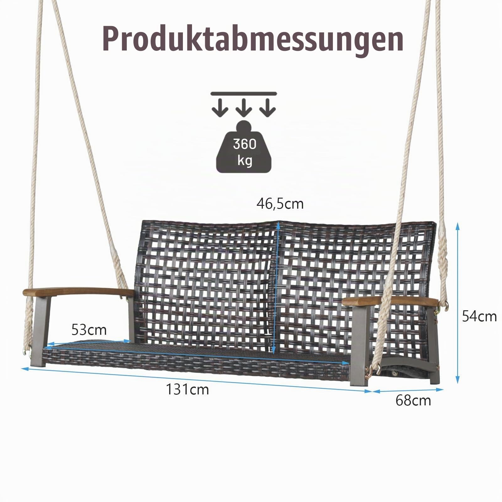 komfotteu-h-ngebank-aus-rattan-f-r-2-personen-bis-360-kg-mit-akazienholzgel-nder image 6