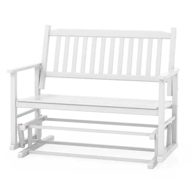 komfotteu-gartenbank-schaukelbank-massivholz-2-sitzer-126x68x100-cm-wei image 1