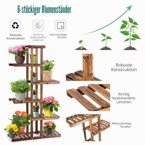 komfotteu-blumentreppe-holz-6-st-ckig-75x25x140-cm-pflanzenst-nder-wetterfest image 8
