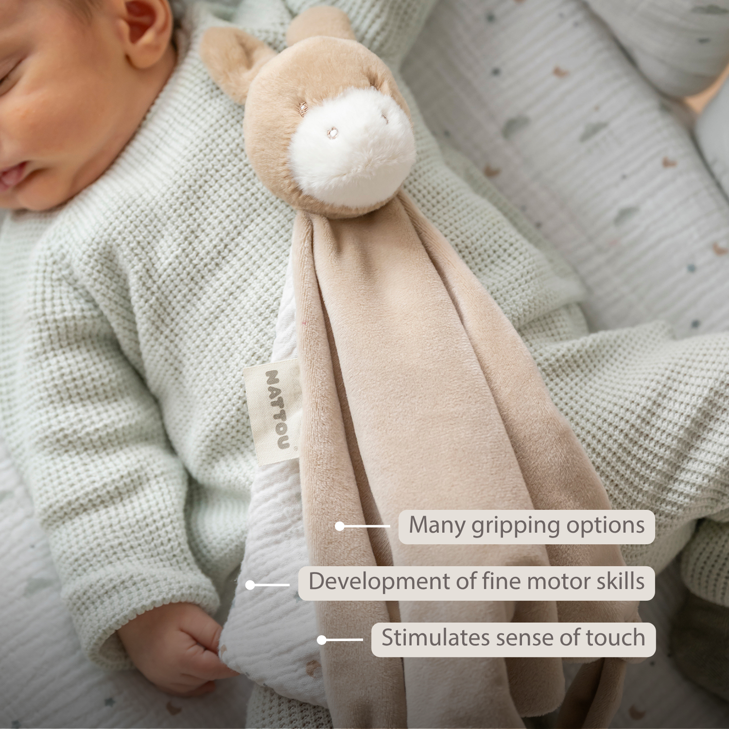 nattou-loulou-maxi-kuscheltuch-esel-60x40-cm-karamell image 3