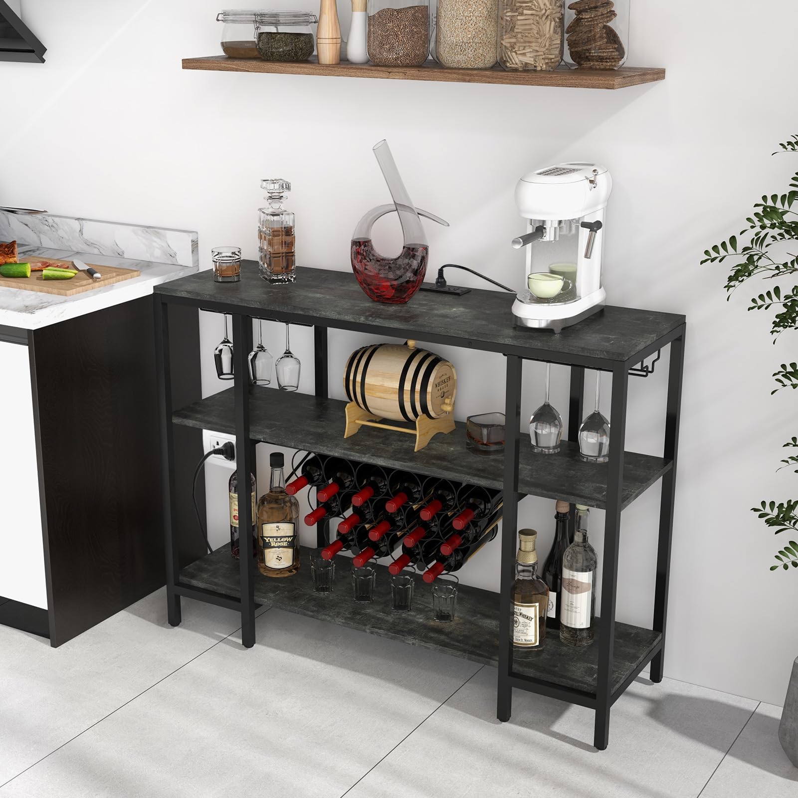 komfotteu-weinregal-mit-steckdosen-und-glashalter-f-r-15-flaschen-113-x-35-x-85- image 2