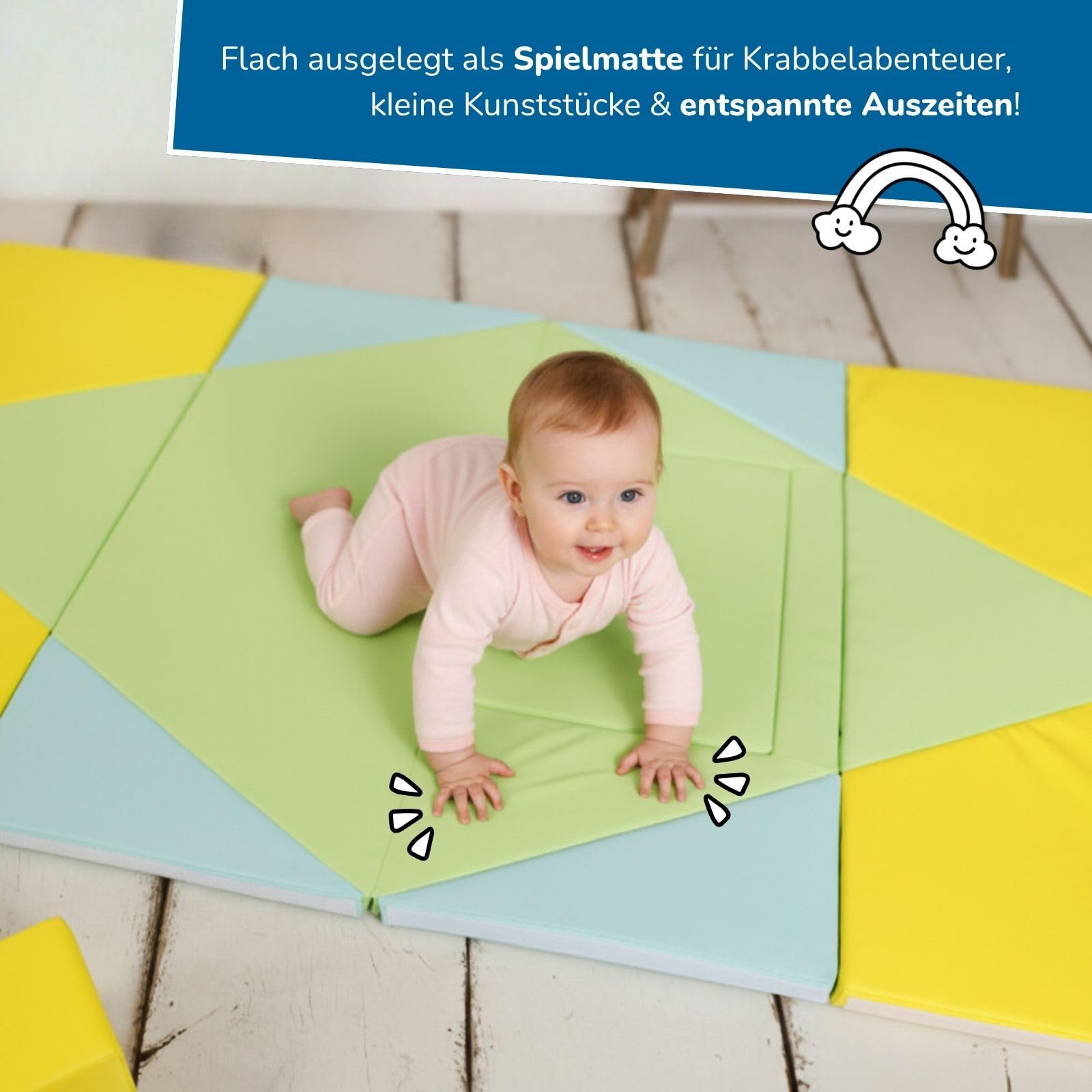 alldoro-3-in-1-spielmatte-182-x-105-cm-krabbelmatte-tipi-zelt-spielboot image 3
