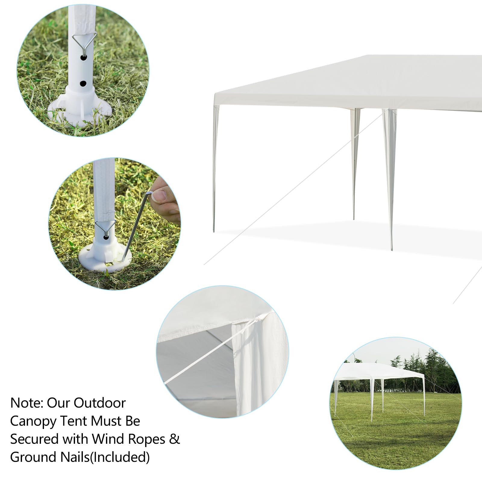 komfotteu-partyzelt-3x9-m-faltbar-tragbar-metallrohre-wasserfest-gartenpavillon image 3