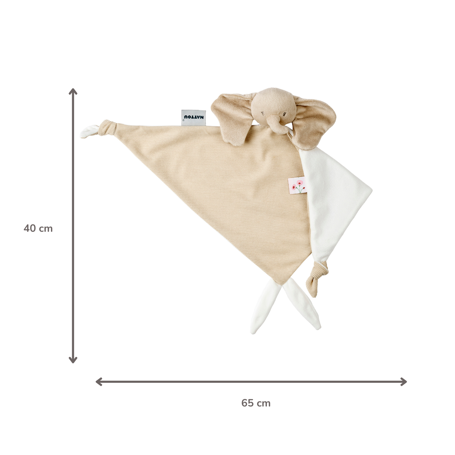 nattou-fanfan-baby-kuscheldecke-doudou-elefant-65-x-40-cm-sand image 4