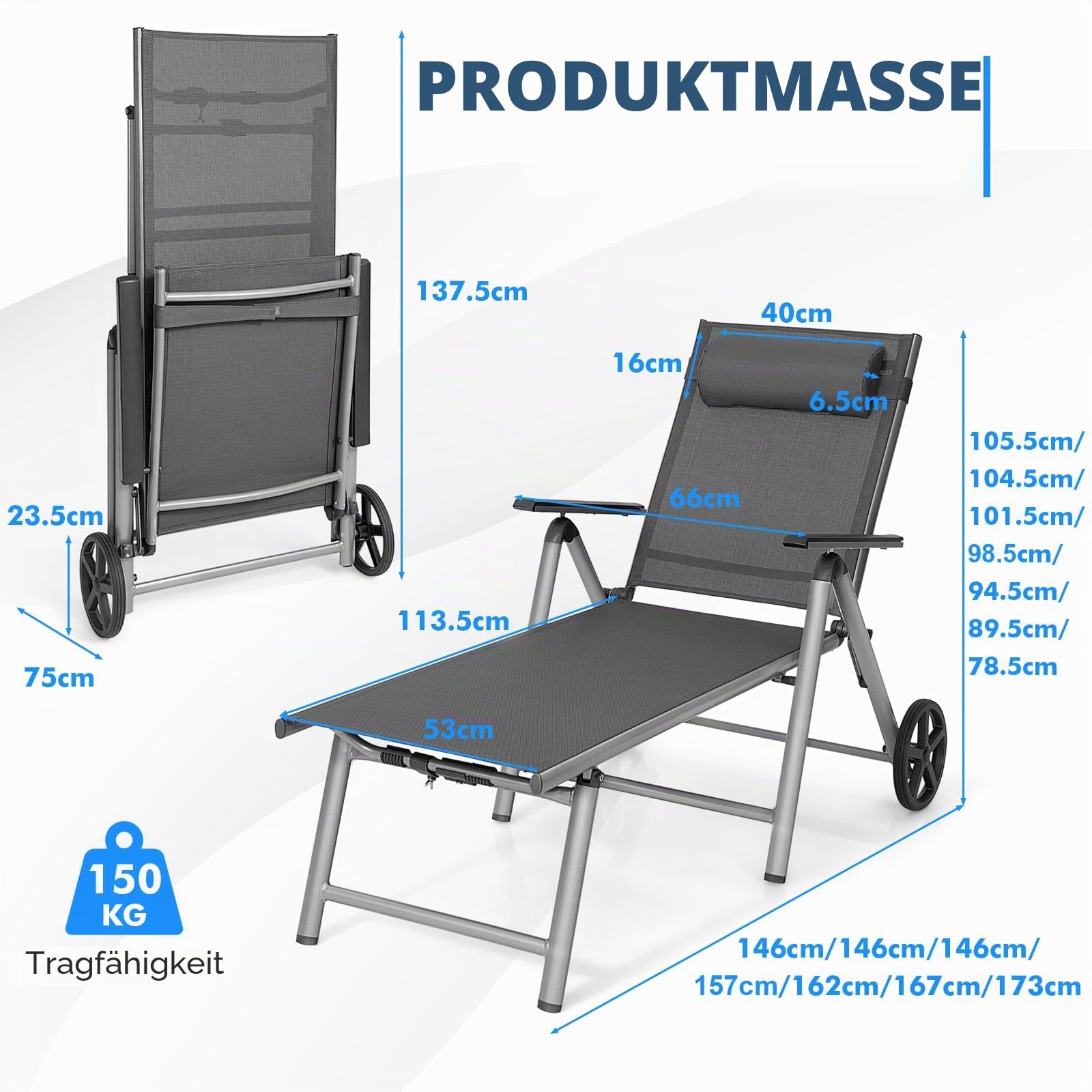 komfotteu-gartenliege-mit-rollen-aluminium-7-fach-verstellbar image 3