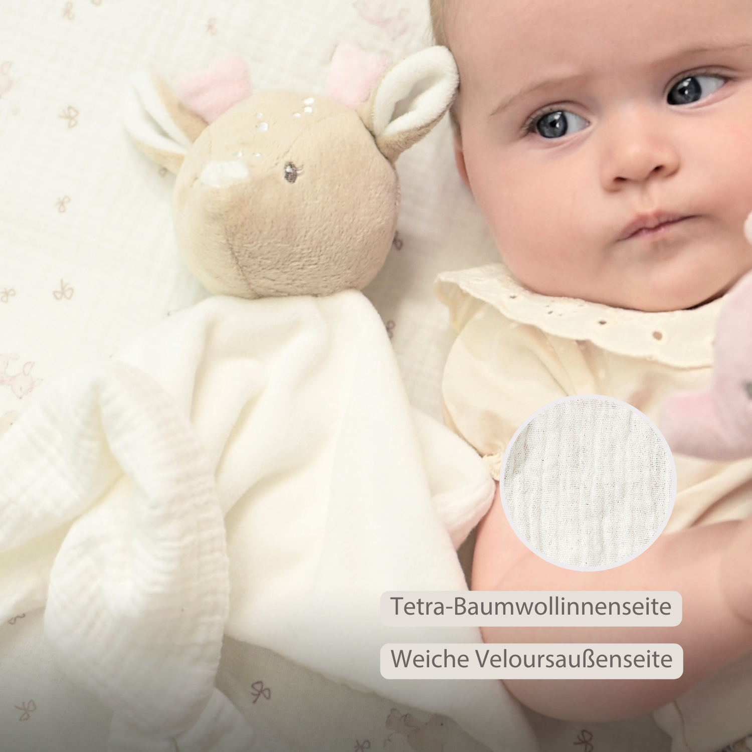 nattou-fanfan-kuscheldecke-doudou-hirsch-27-x-27-cm-off-white image 5