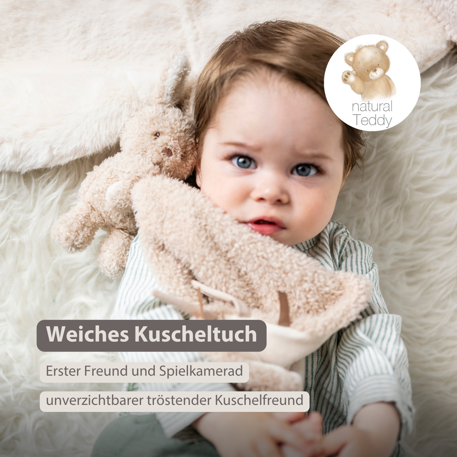 nattou-teddy-baby-schmusetuch-mit-kaninchen-27x27-cm-beige image 2