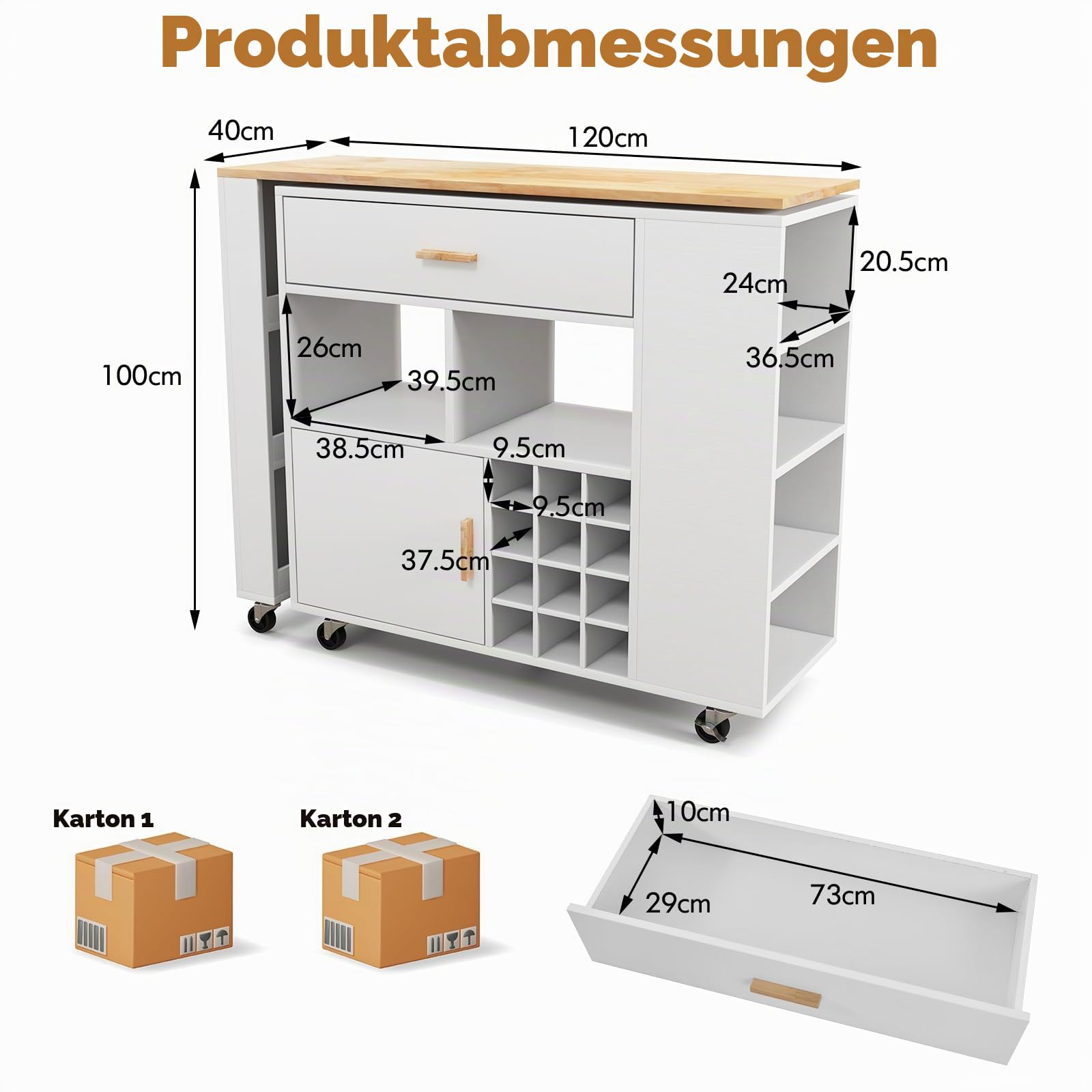 komfotteu-k-chenwagen-mit-drehbarer-arbeitsplatte-k-cheninsel-servierwagen-wei-m image 7
