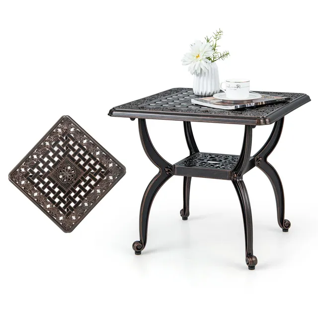 komfotteu-quadratischer-gartentisch-aus-aluminiumguss-53x53x48-cm-wetterfest image 1
