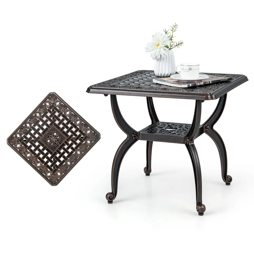 komfotteu-quadratischer-gartentisch-aus-aluminiumguss-53x53x48-cm-wetterfest image 1