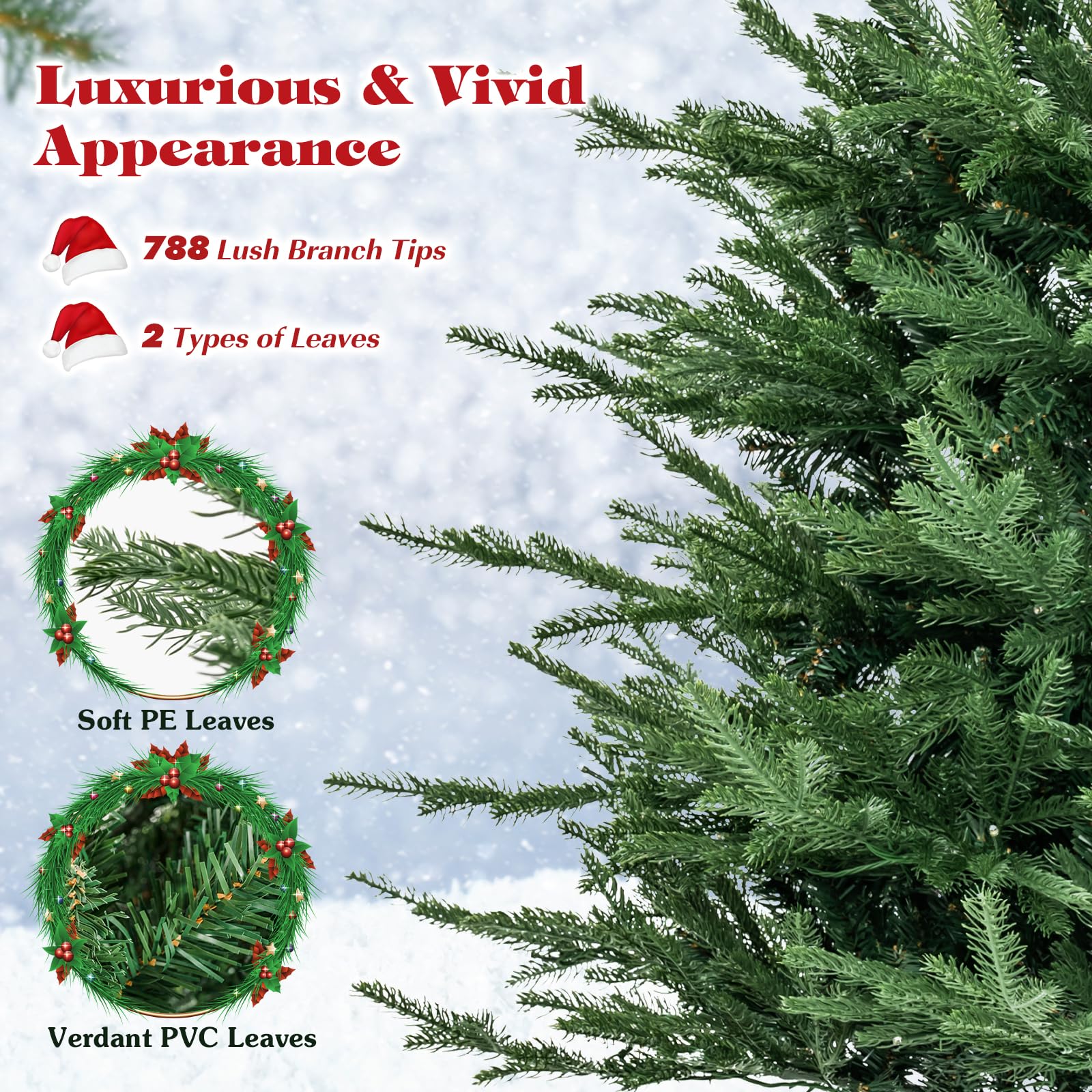 komfotteu-k-nstlicher-weihnachtsbaum-beleuchtet-183-cm-788-spitzen image 4