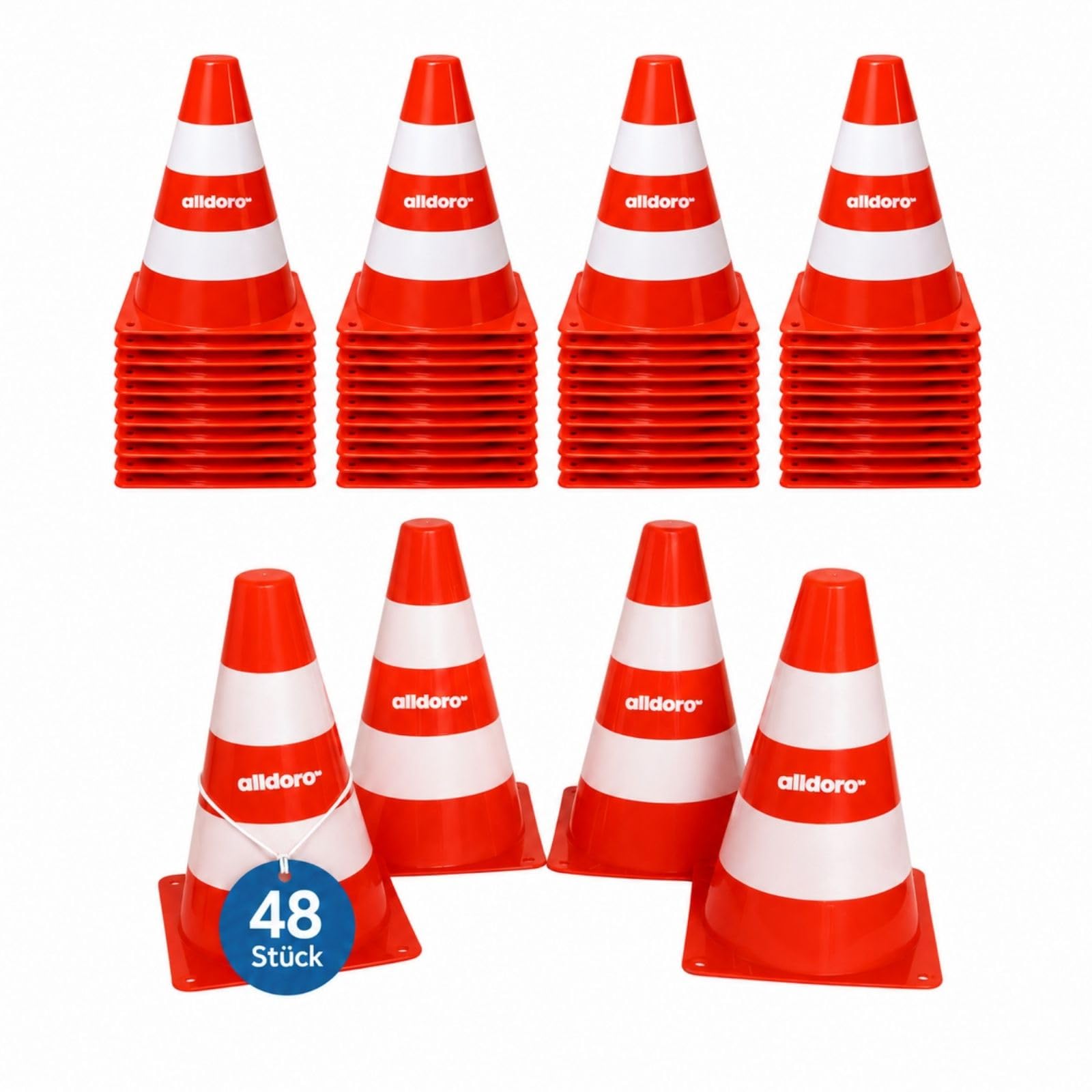 alldoro-pylonen-48er-set-markierungskegel-18-cm image 1
