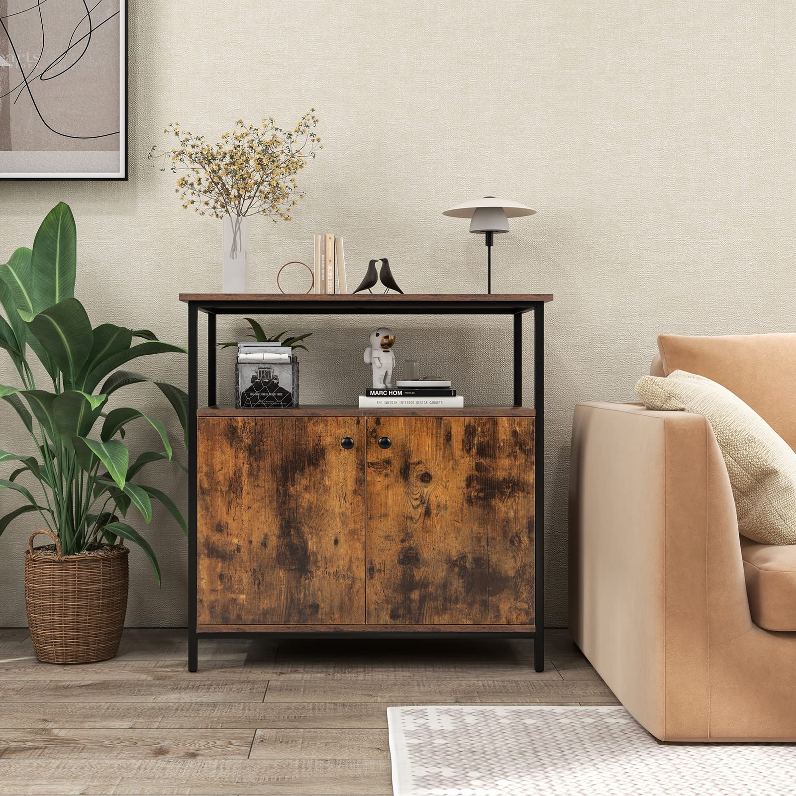 komfotteu-sideboard-k-chenschrank-industriestil-mit-2-t-ren image 8