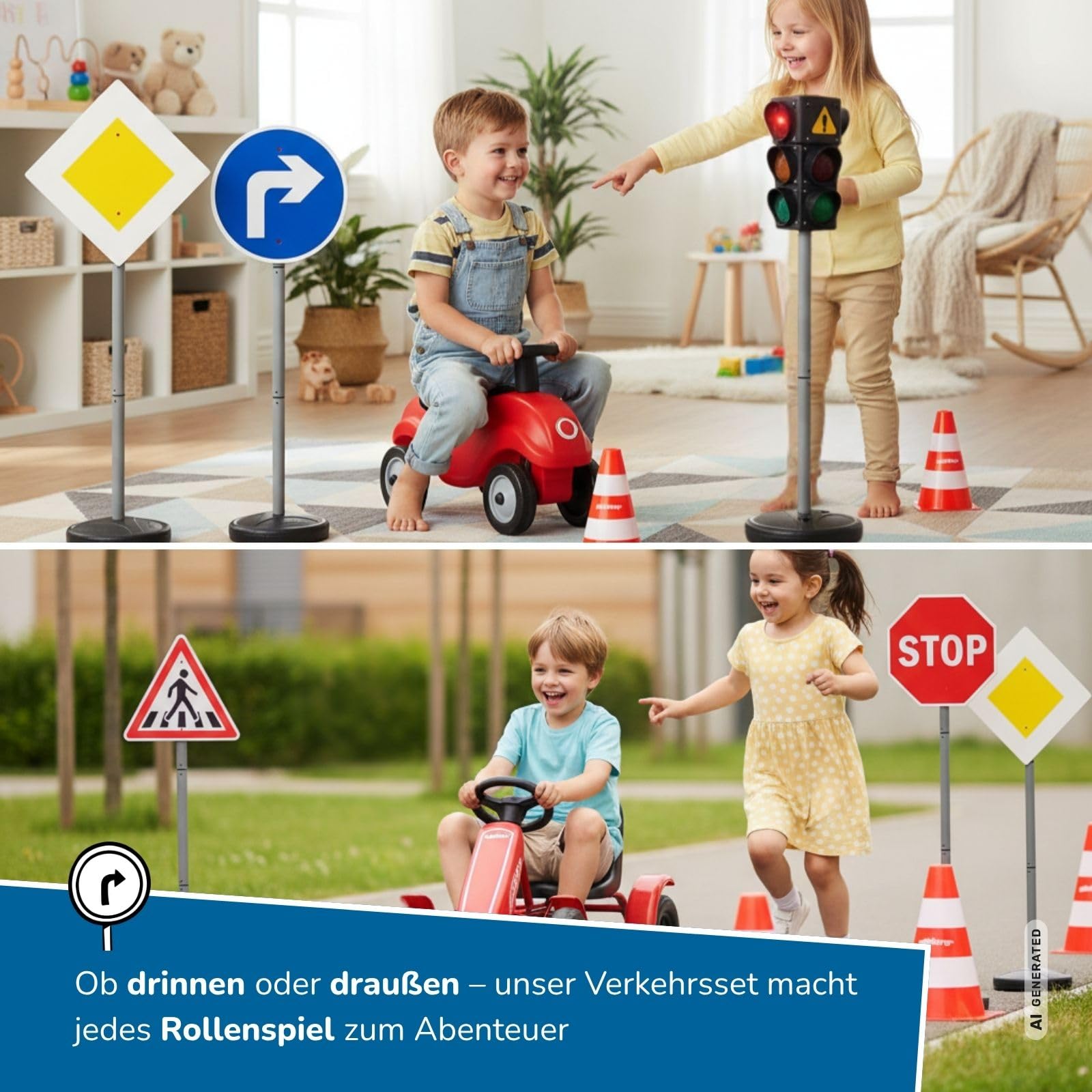 alldoro-xxl-verkehrsset-mit-10-schildern-ampel-blitzer-polizei-kost-m image 3