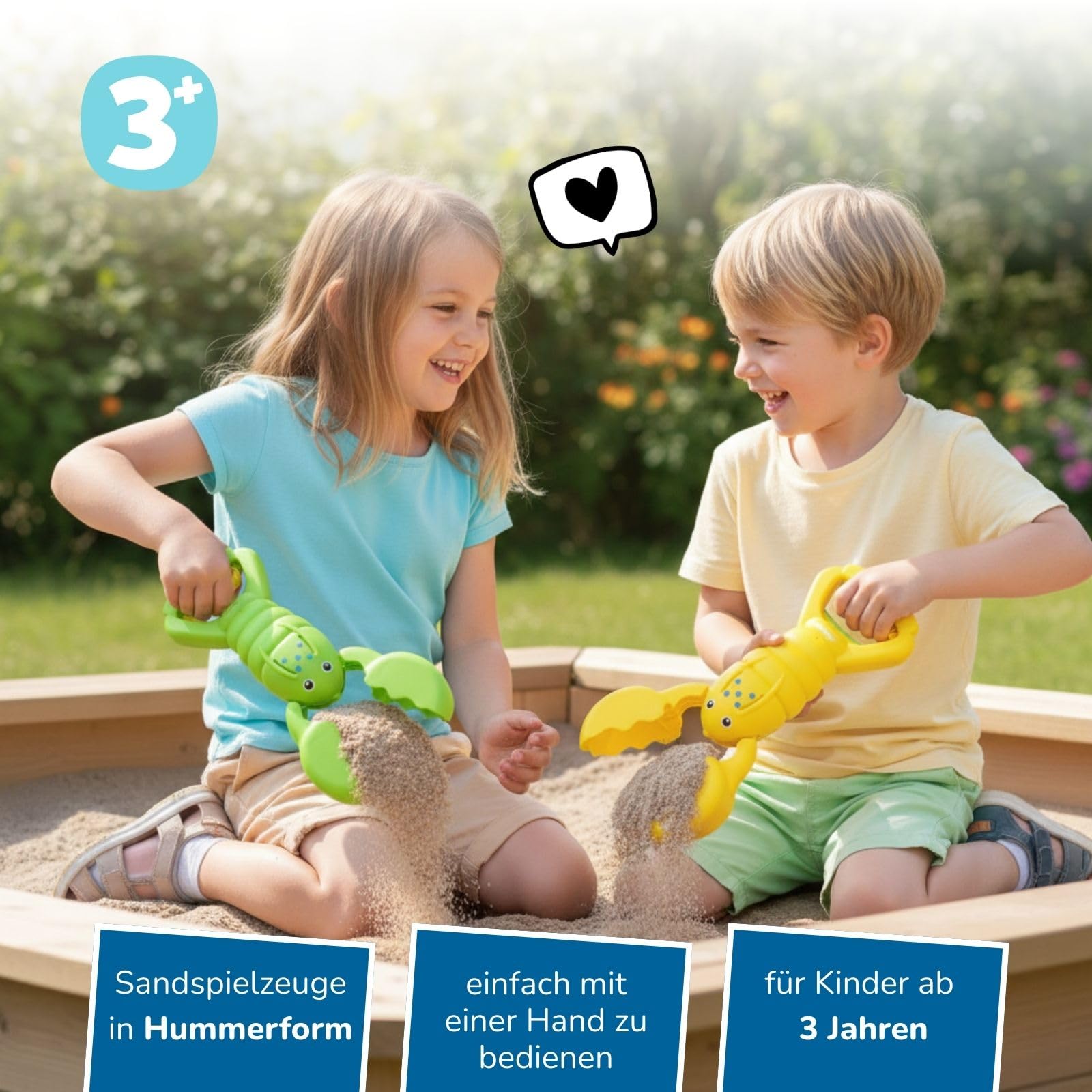 alldoro-sandgreifer-hummer-2er-set-strandspielzeug-34-cm-gr-n-gelb image 2