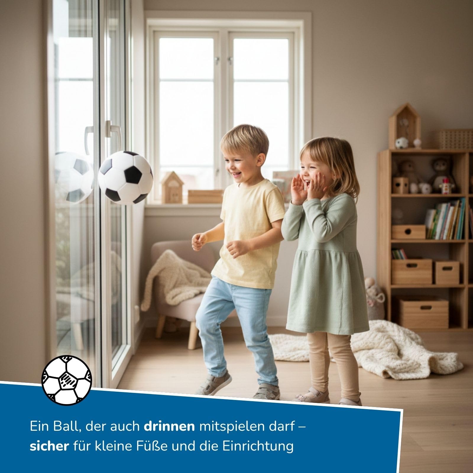 alldoro-softball-6er-set-18-cm-schwarz-wei-schaumstoffball image 3
