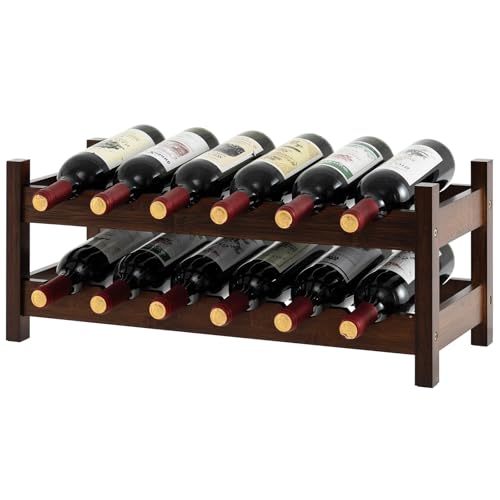 komfotteu-weinregal-f-r-12-flaschen-2-ebenen-aus-bambus-62x24x25-cm image 8