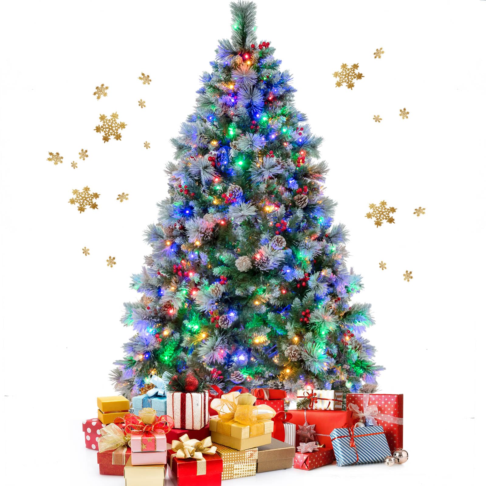 komfotteu-k-nstlicher-weihnachtsbaum-215-cm-mit-400-led-4-farben-kiefer-beeren-s image 8