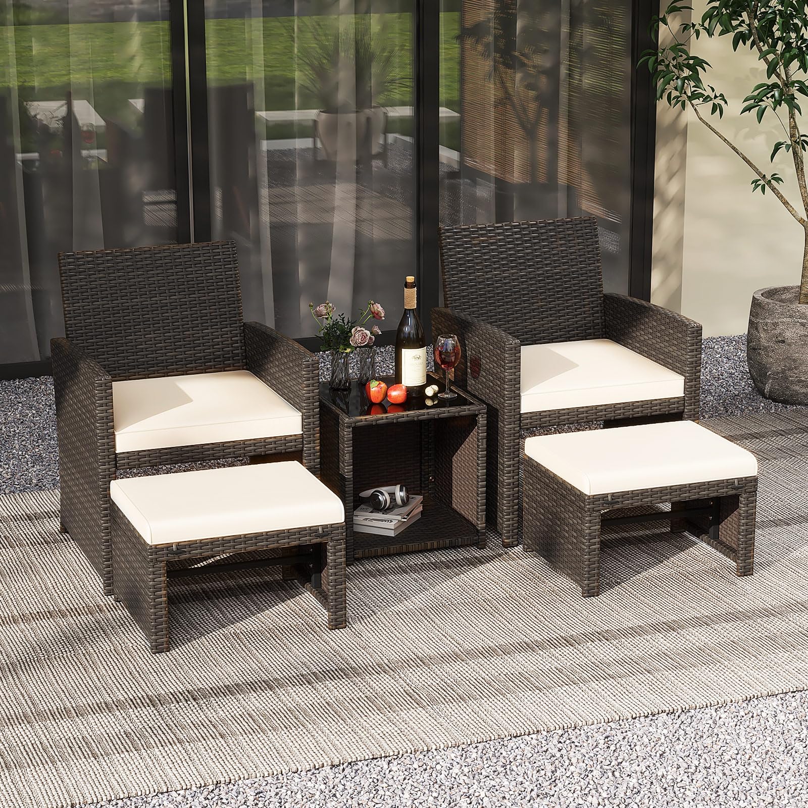 komfotteu-rattan-gartenm-bel-set-5-teilig-2-st-hle-hocker-tisch-beige image 2