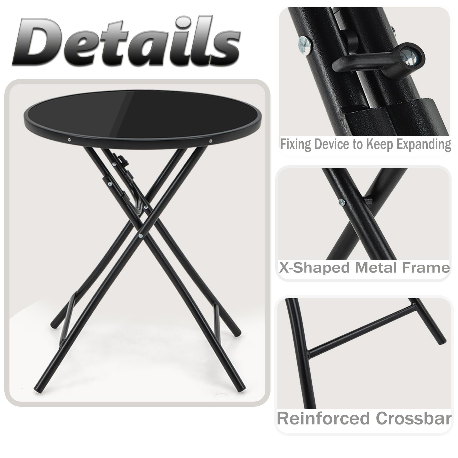 komfotteu-gartentisch-klappbar-rund-59-cm-glas-schwarz-metall image 4