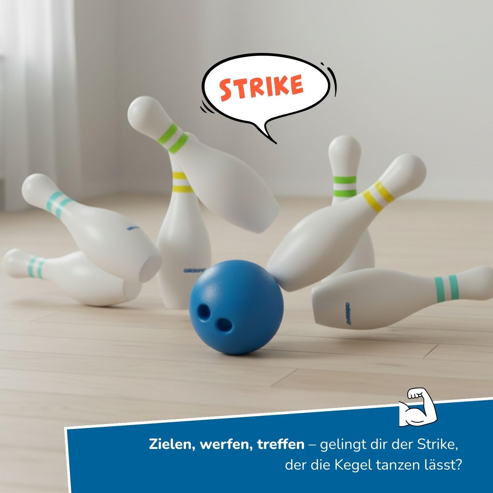 alldoro-xxl-bowling-set-kinder-6-pins-42cm-kugel-tasche image 5