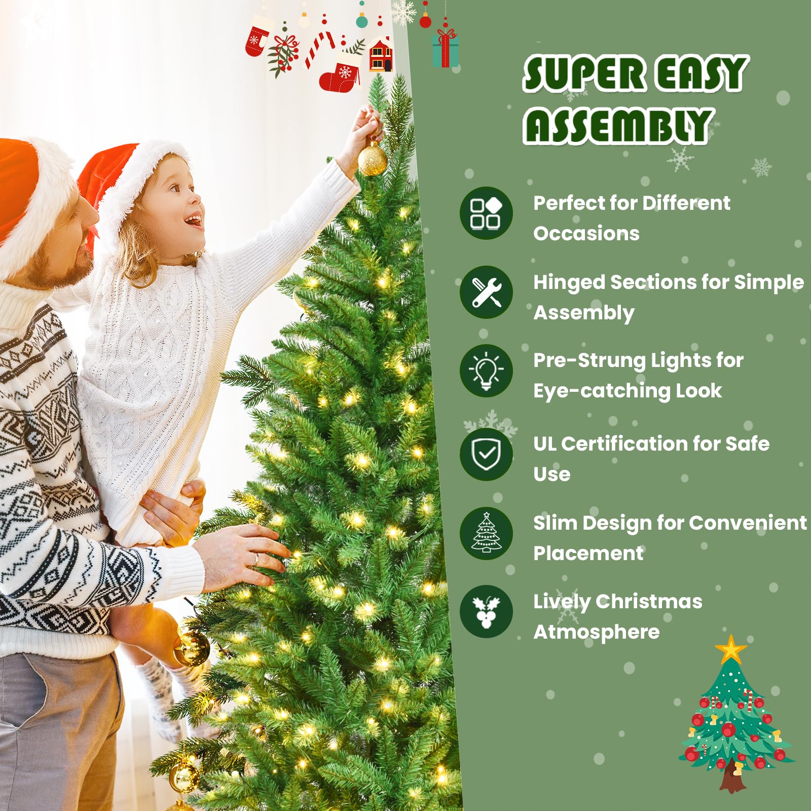 komfotteu-k-nstlicher-weihnachtsbaum-mit-led-150-cm-und-metallst-nder image 5