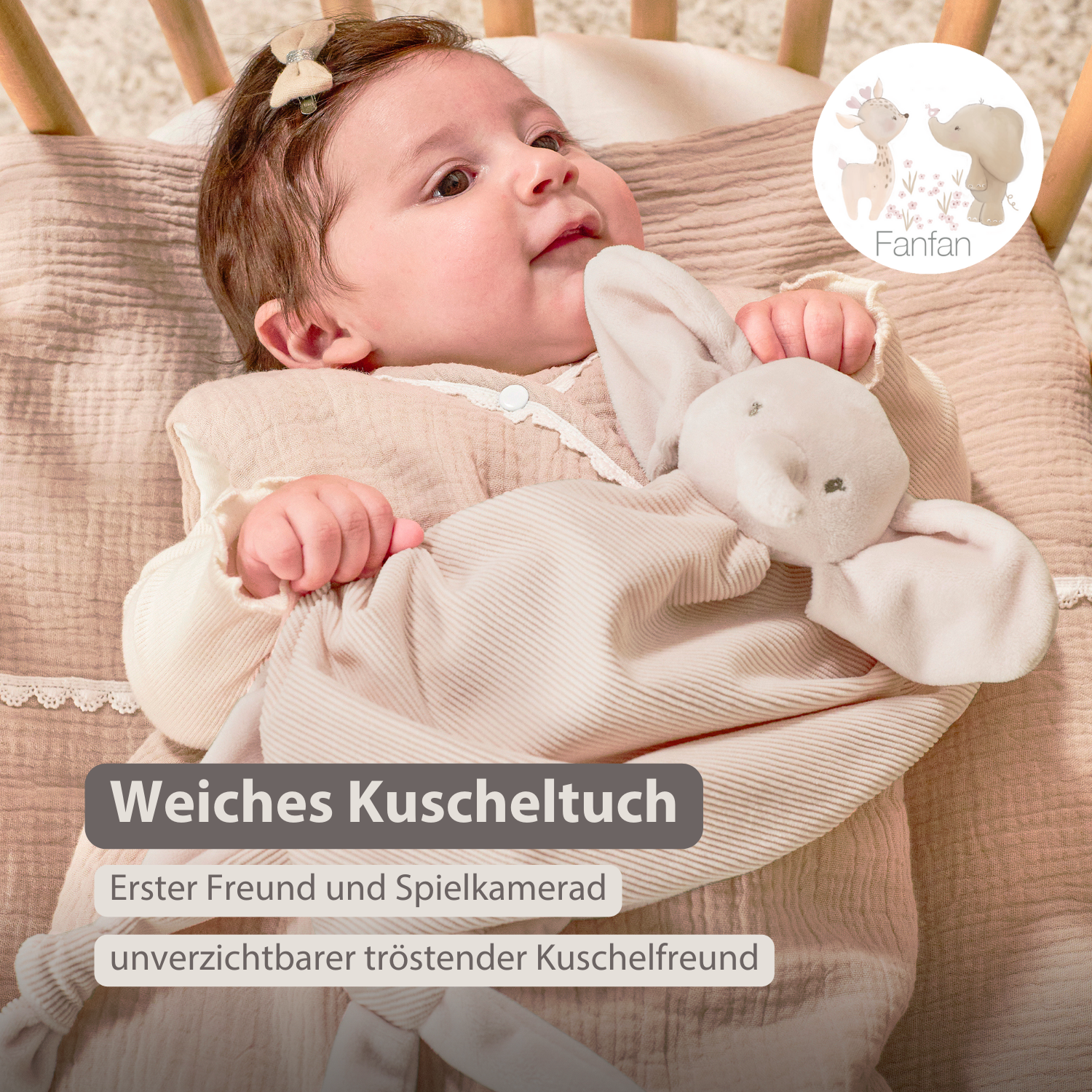 nattou-fanfan-baby-kuscheldecke-doudou-elefant-65-x-40-cm-sand image 2