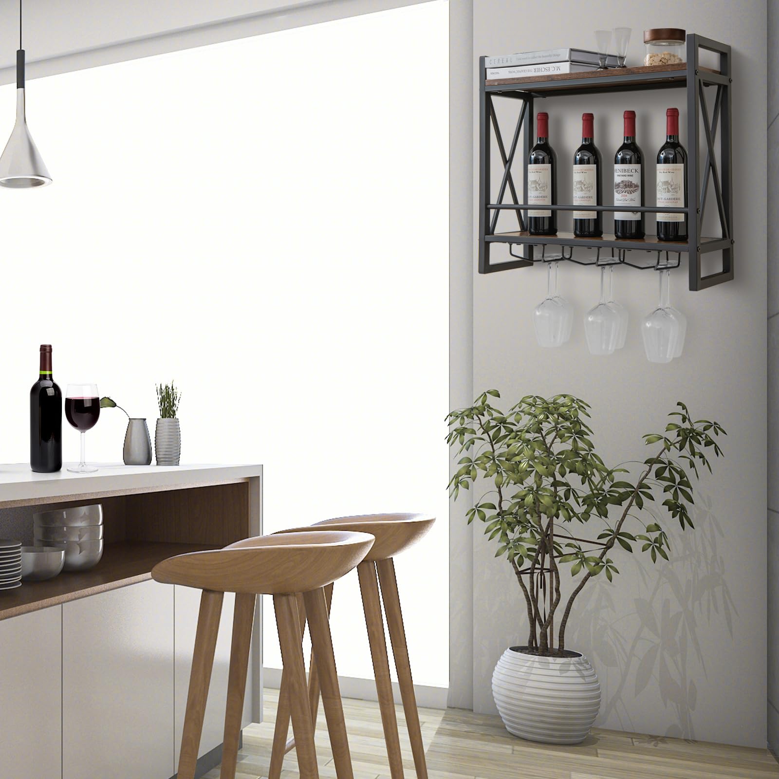 komfotteu-weinregal-wand-mit-metallrahmen-60-x-20-x-55-cm image 7