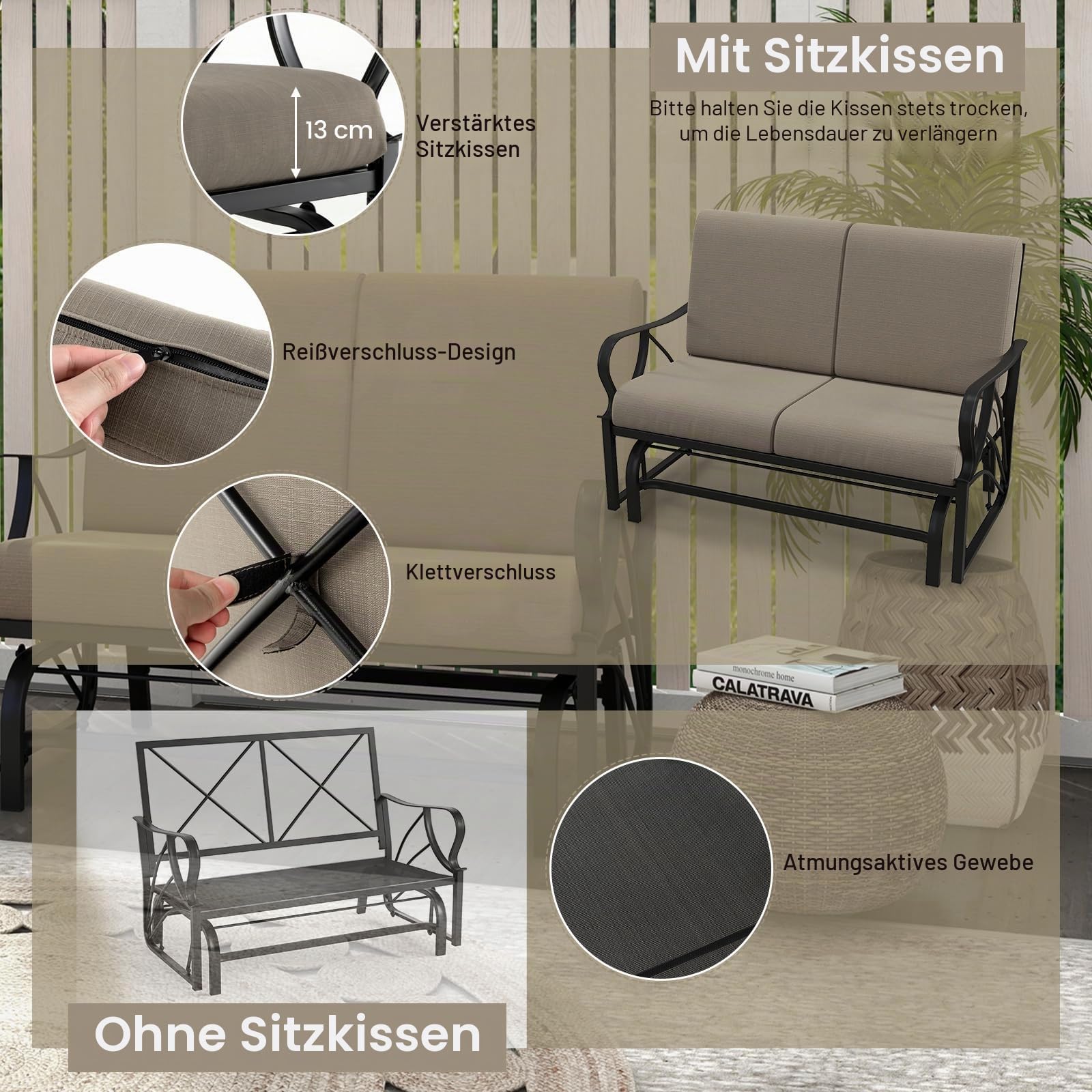 komfotteu-2-sitzer-schaukelstuhl-khaki-124-5x73x89-cm-gartenschaukel-mit-eisenra image 6