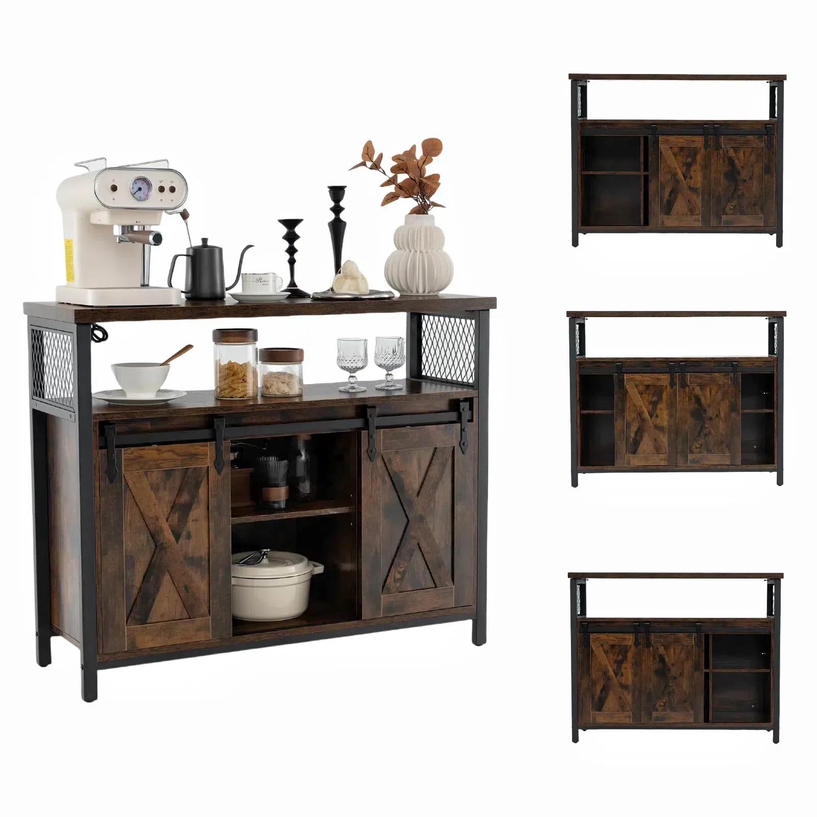 komfotteu-sideboard-mit-schiebet-ren-industrie-stil-100x30x80-cm image 1