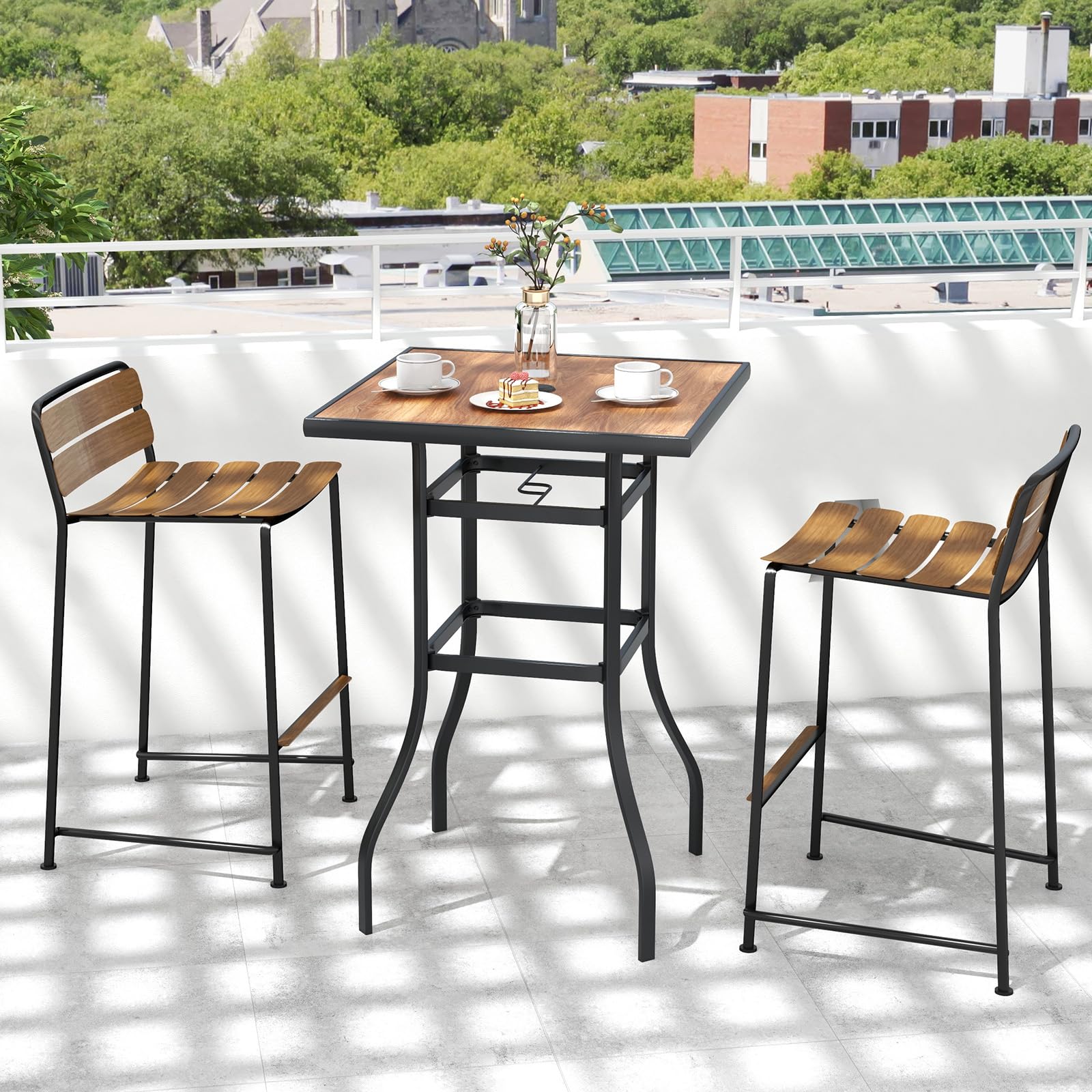 komfotteu-gartentisch-bistrotisch-quadratisch-70x70x102-cm-metall image 2