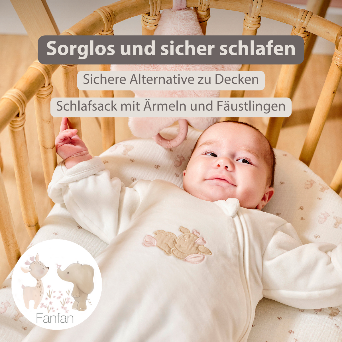 nattou-fanfan-babyschlafsack-60-cm-velours-mit-rmeln-tog-2-5 image 2