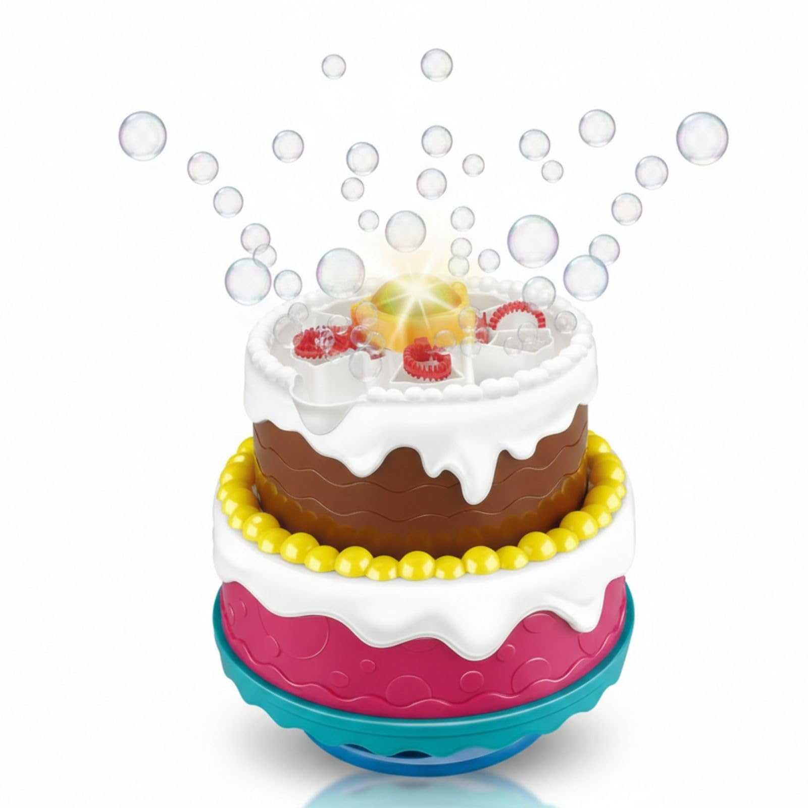 alldoro-seifenblasenmaschine-torte-mit-licht-sound-inkl-118-ml-18-5-cm image 1