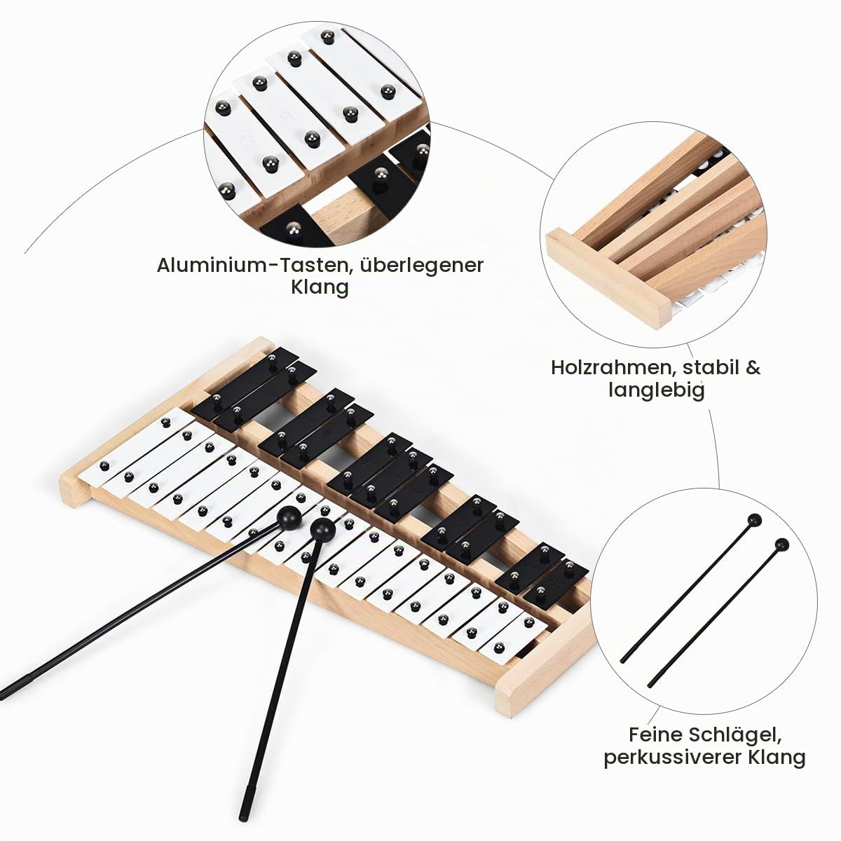 komfotteu-xylophon-27-noten-glockenspiel-metall-mit-holzsockel-schl-geln-tasche image 3