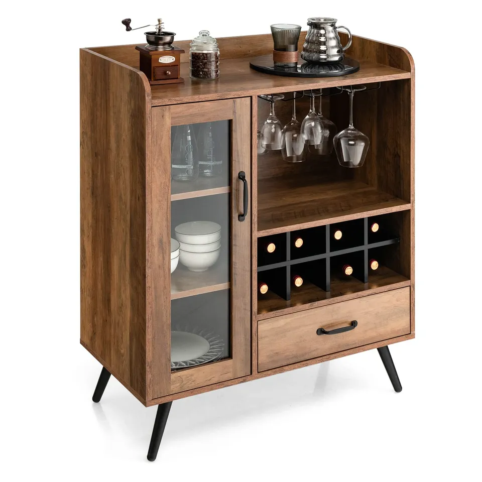 komfotteu-weinschrank-barschrank-vintage-80x40x95-cm-mit-glashaltern image 1