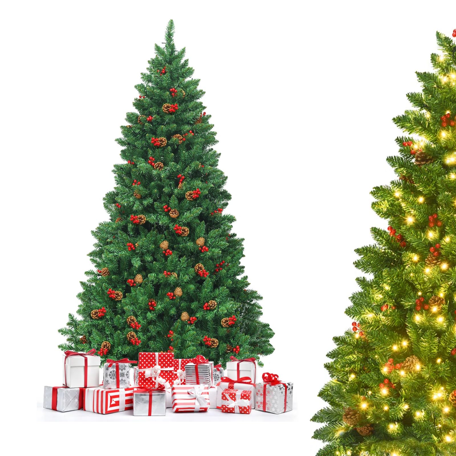komfotteu-k-nstlicher-weihnachtsbaum-195-cm-mit-450-led-1100-spitzen image 1