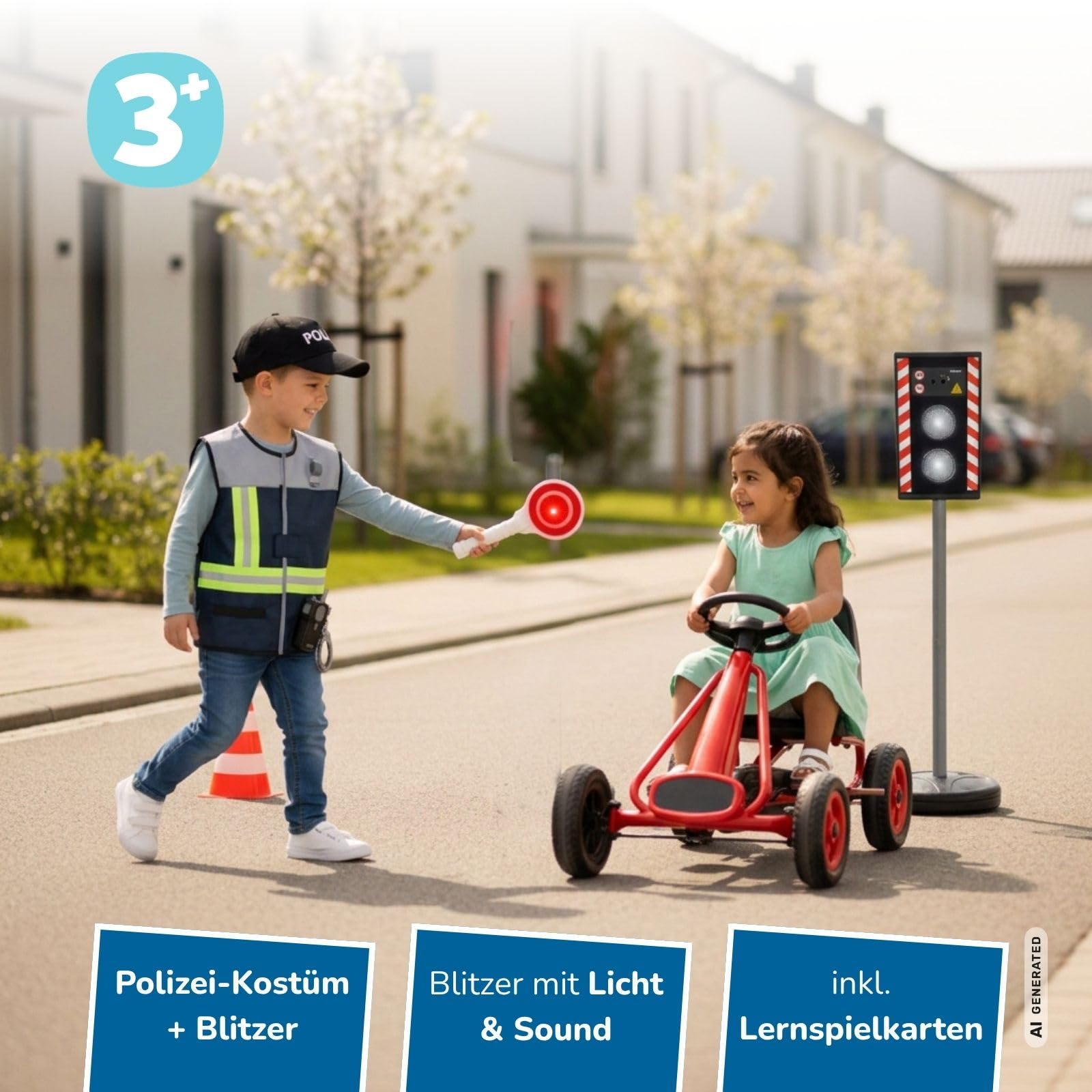 alldoro-polizei-set-mit-verkehrs-blitzer-80-cm-licht-sound image 2