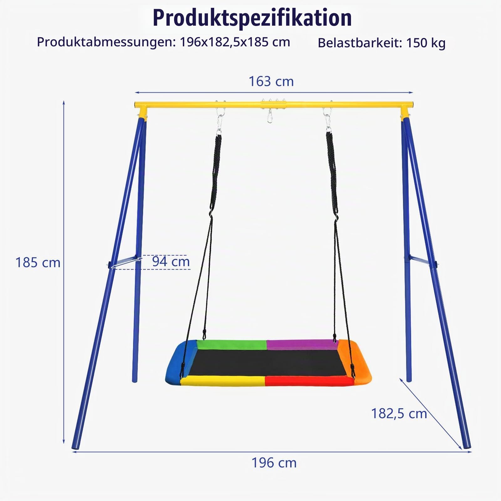 komfotteu-doppel-schaukelgestell-f-r-nestschaukel-kinderschaukel-blau-gelb image 6