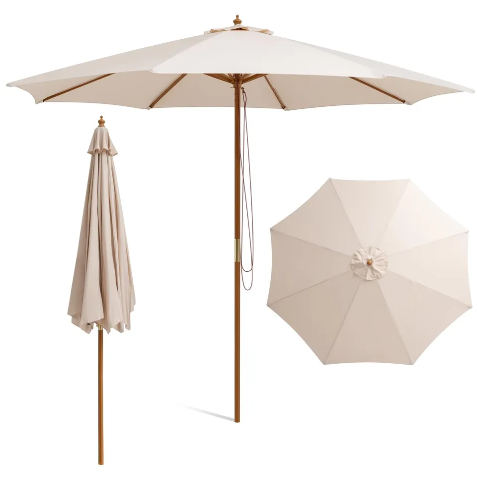 komfotteu-sonnenschirm-300-cm-rund-klappbar-f-r-balkon-garten-strand image 1