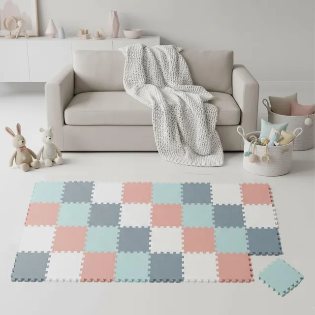 littletom-spielmatte-baby-puzzlematte-pastell-36-teilig-180-x-180-cm-eva-30-x-30 image 1