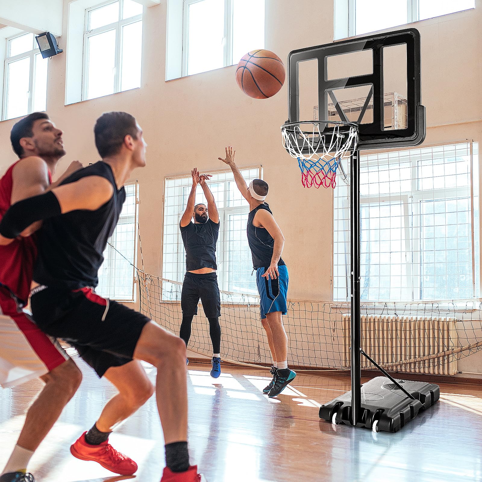 komfotteu-basketballst-nder-h-henverstellbar-130-305-cm-mit-rollen-und-45-cm-kor image 2