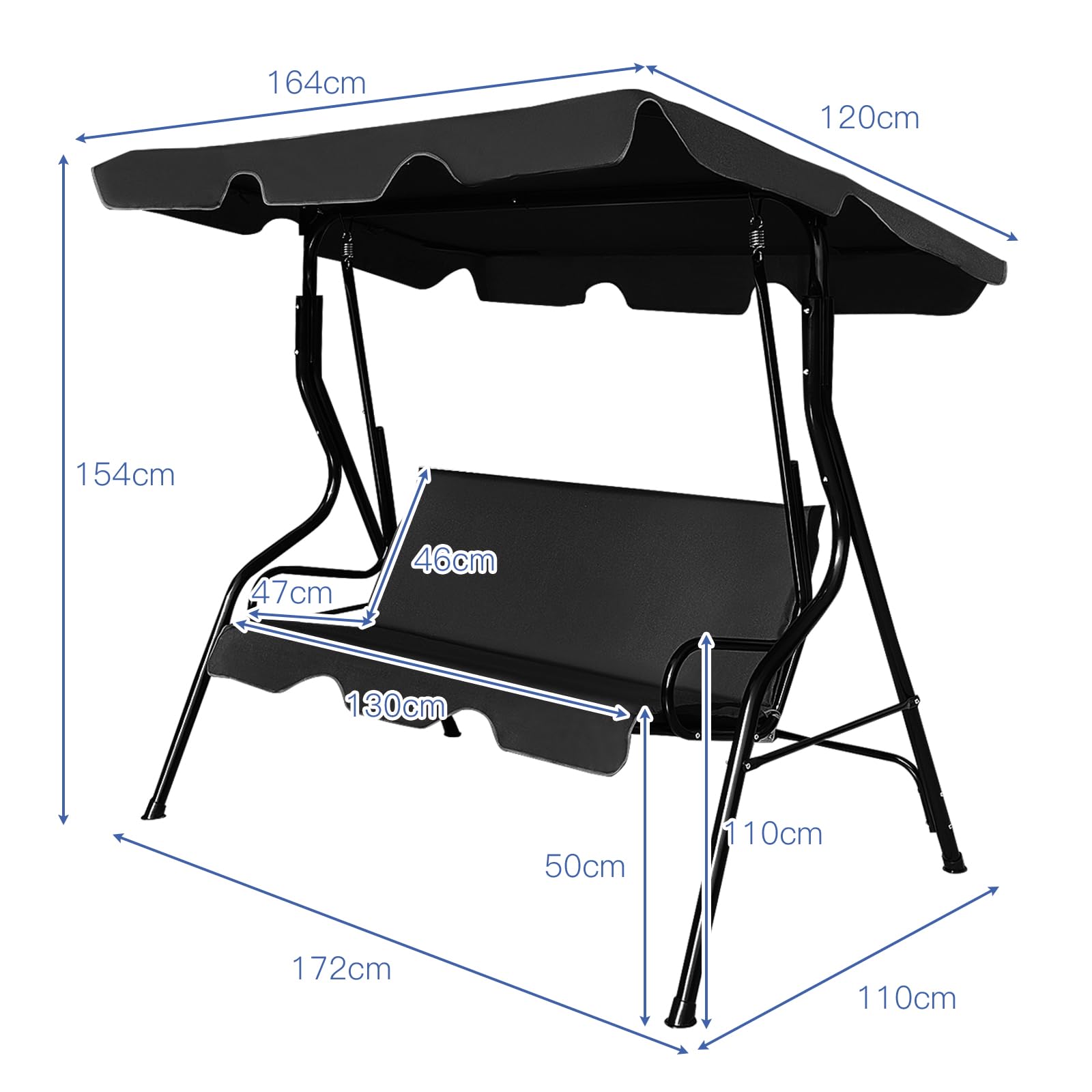 komfotteu-hollywoodschaukel-3-sitzer-172-x-110-x-154-cm-stahlrahmen-mit-verstell image 6