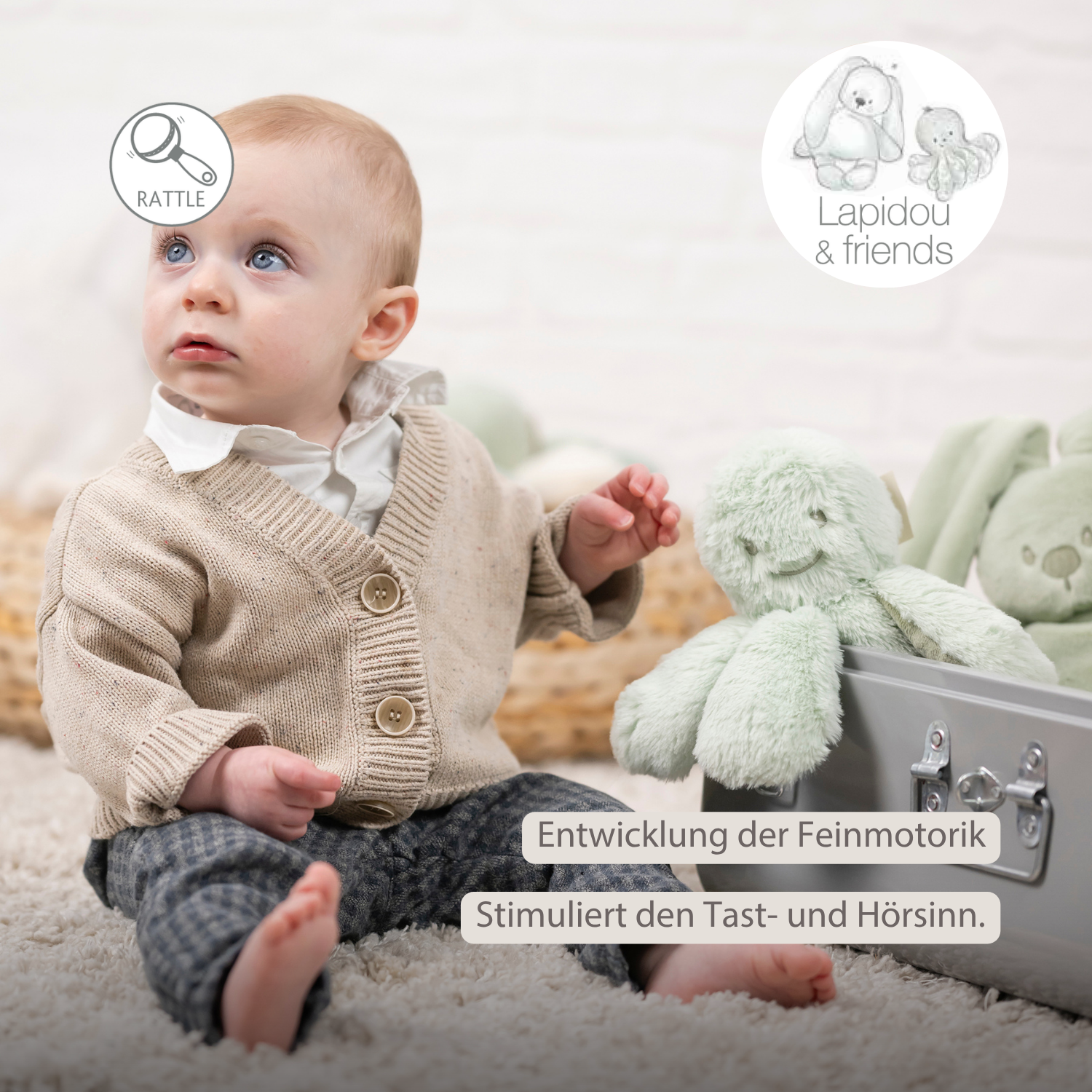 nattou-lapidou-doudou-kuschel-oktopus-rassel-25-cm-lindengr-n image 3