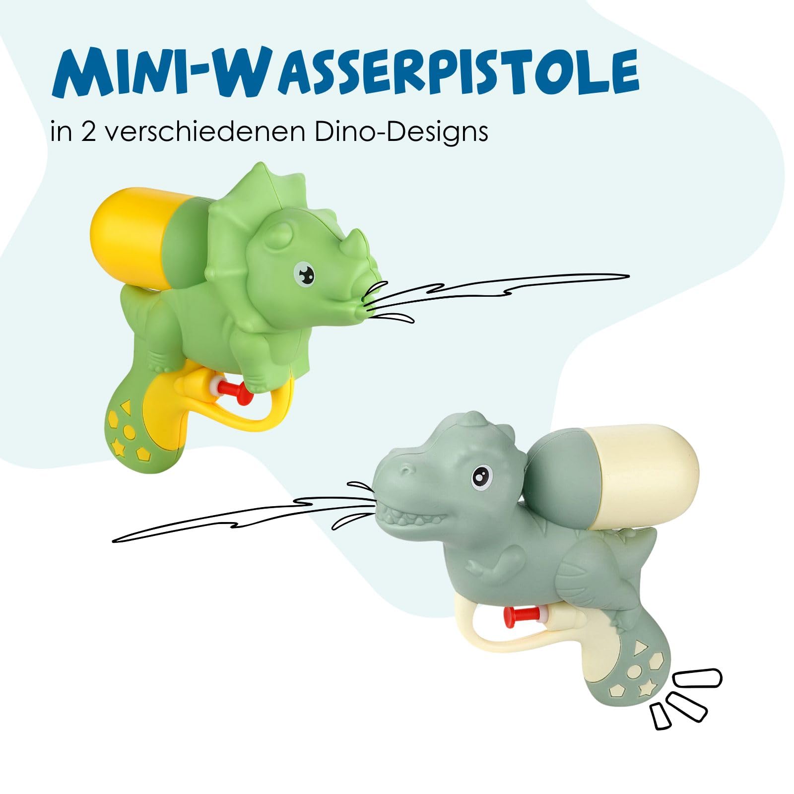 alldoro-dino-wasserpistolen-12er-set-100-ml-16-cm-bunt image 2