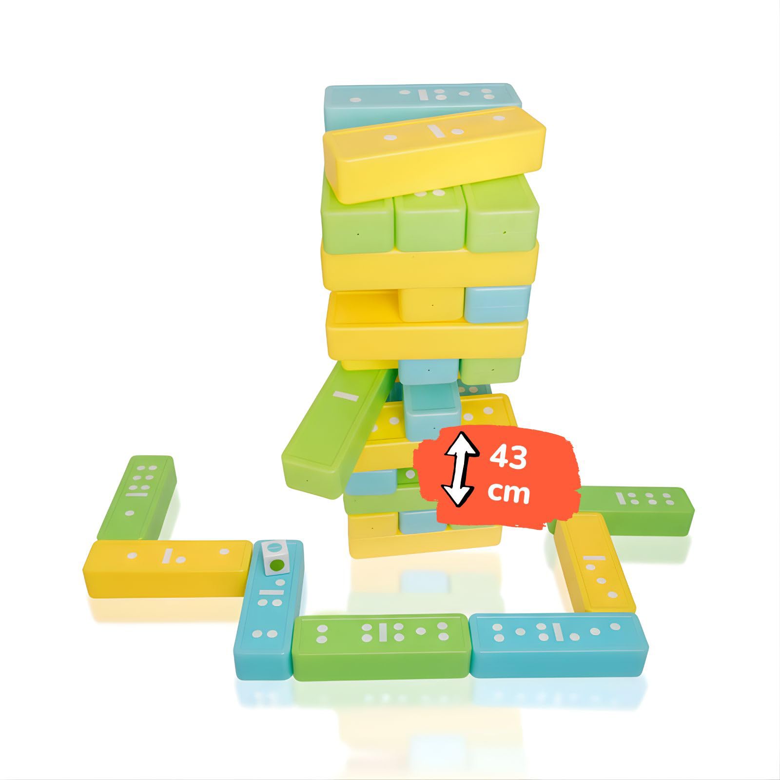alldoro-xxl-wackelturm-domino-2-in-1-jumbo-gesellschaftsspiel-30-steine image 1